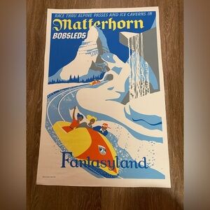 DISNEYLAND Fantasyland Matterhorn Attraction Art Print Poster